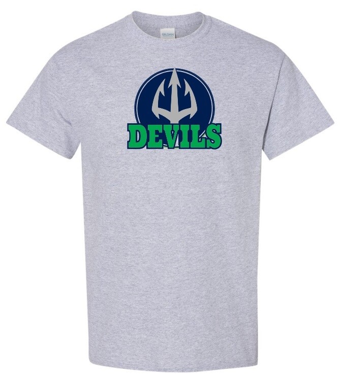 Island View High School - Sport Grey Devils T-Shirt (Full Chest Logo)