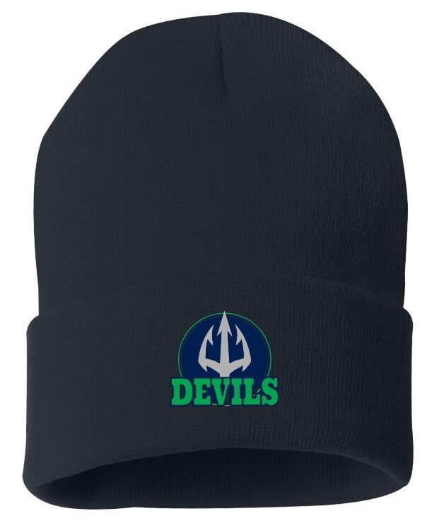Island View High School - Navy Devils Cuff Beanie