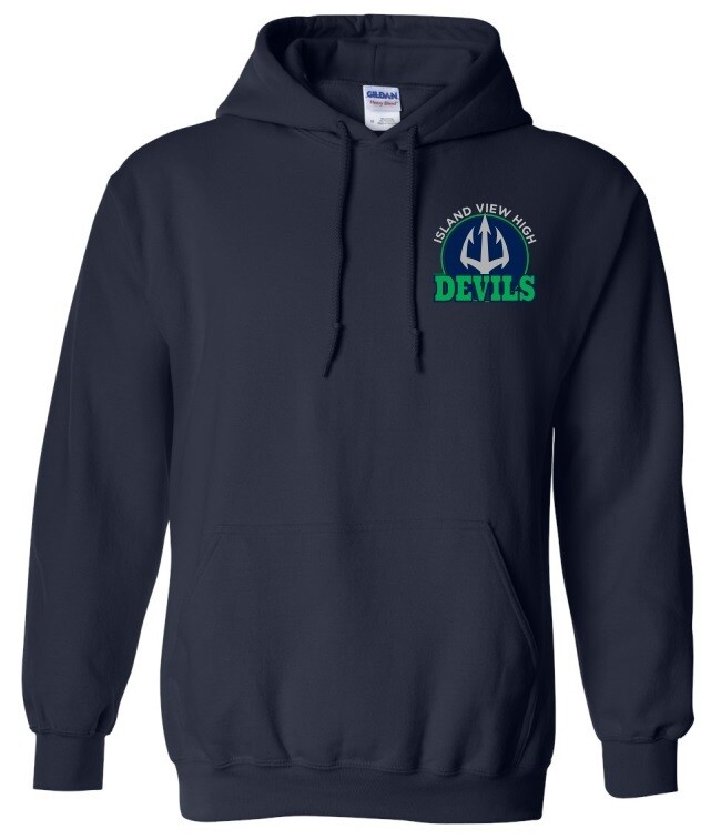 Island View High School - Navy Island View Devils Hoodie (Left Chest Logo)