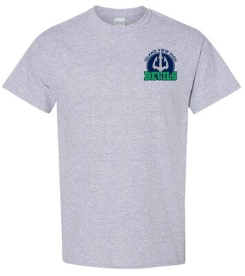 Island View High School - Sport Grey Island View Devils T-Shirt (Left Chest Logo)
