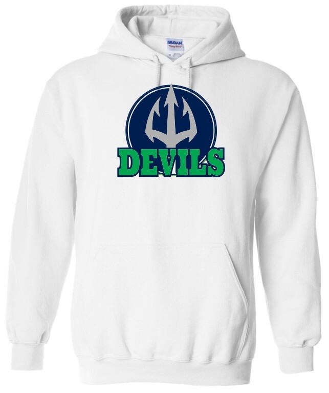 Island View High School - White Devils Hoodie (Full Chest Logo)