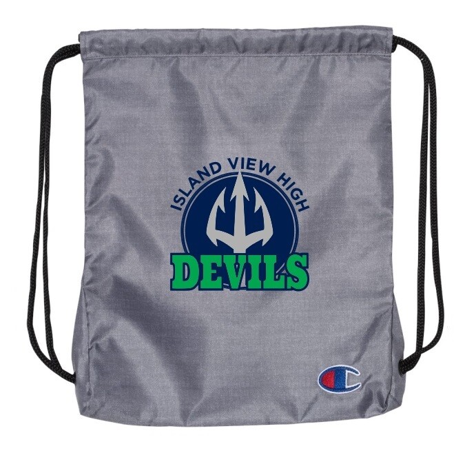 Island View High School  - Heather Grey Island View Devils Champion Cinch Bag