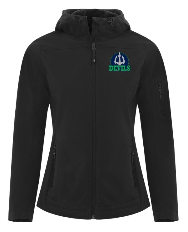 Island View High School - Ladies Black Devils Soft Shell Jacket