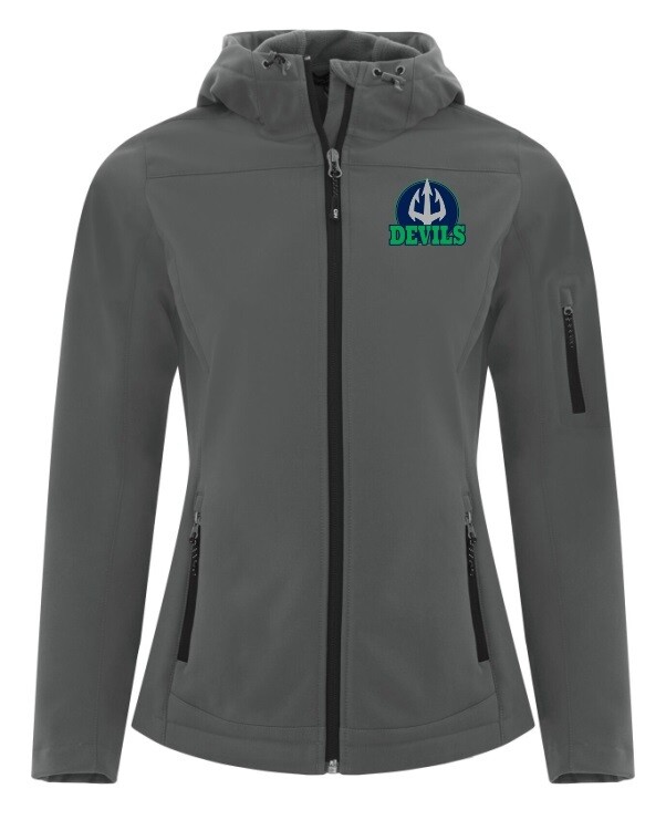 Island View High School - Ladies Coal Grey Devils Soft Shell Jacket