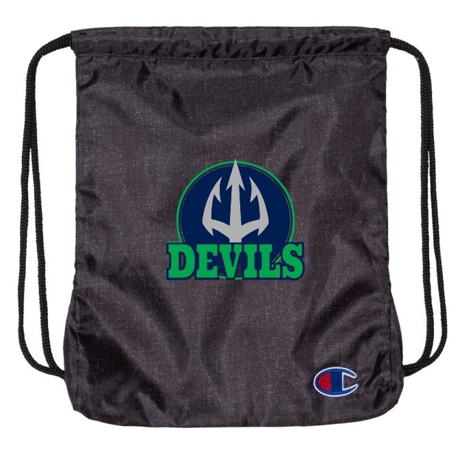 Island View High School  - Heather Black Devils Champion Cinch Bag