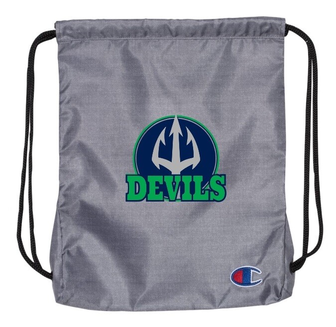 Island View High School  - Heather Grey Devils Champion Cinch Bag