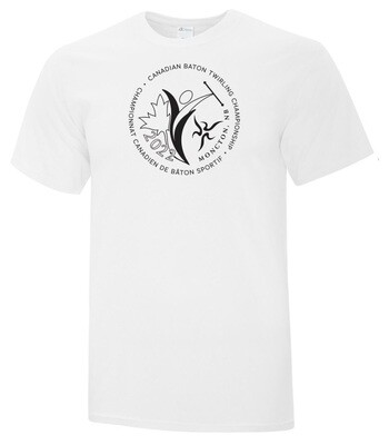 Canadian Baton Twirling Championship - White Championship Logo T-Shirt (Full Chest)