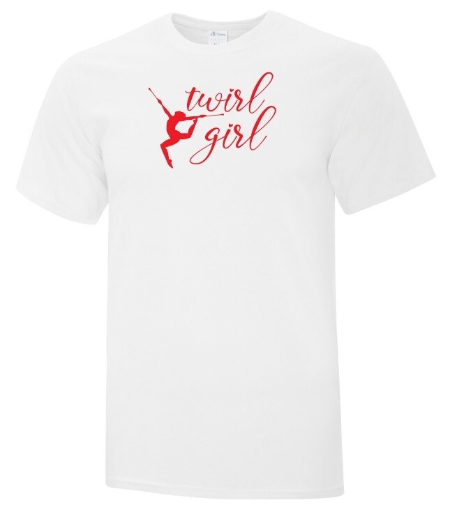 Canadian Baton Twirling Championship - White Twirl Girl T-Shirt (Full Chest)