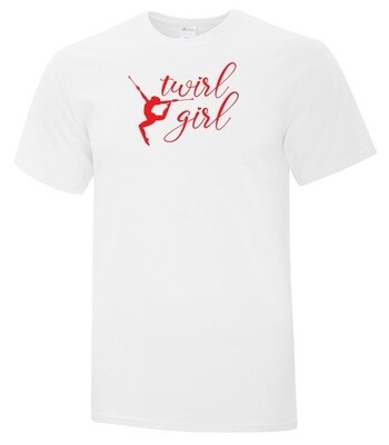 Canadian Baton Twirling Championship - White Twirl Girl T-Shirt (Full Chest)