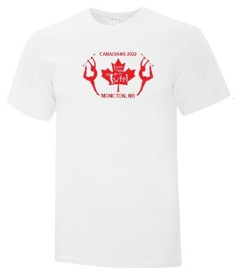 Canadian Baton Twirling Championship - White Canadians 2022 Love 2 Twirl Logo T-Shirt (Full Chest)