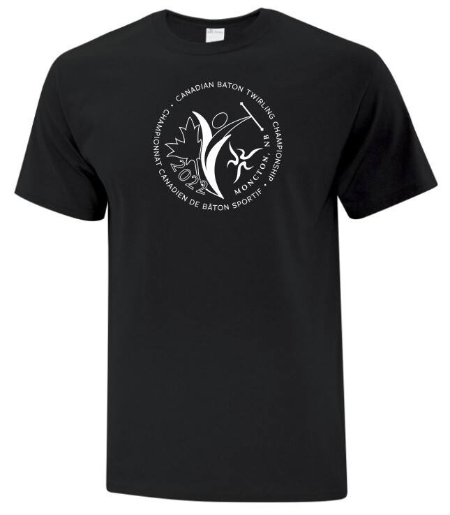 Canadian Baton Twirling Championship - Black Championship Logo T-Shirt (Full Chest)