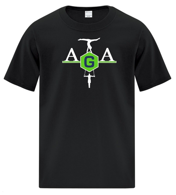 Athletics Gymnastics Academy - Black AGA T-Shirt (Full Chest)