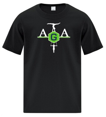 Athletics Gymnastics Academy - Black AGA T-Shirt (Full Chest)