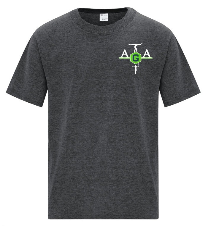 Athletics Gymnastics Academy - Dark Heather Grey AGA T-Shirt (Left Chest)