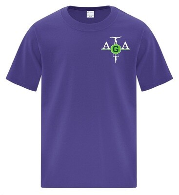 Athletics Gymnastics Academy - Purple AGA T-Shirt (Left Chest)