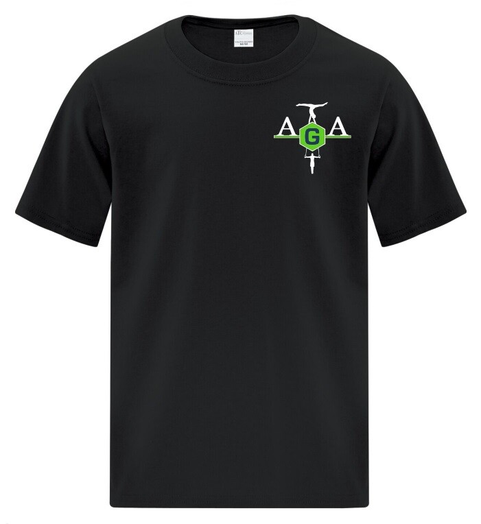 Athletics Gymnastics Academy - Black AGA T-Shirt (Left Chest)