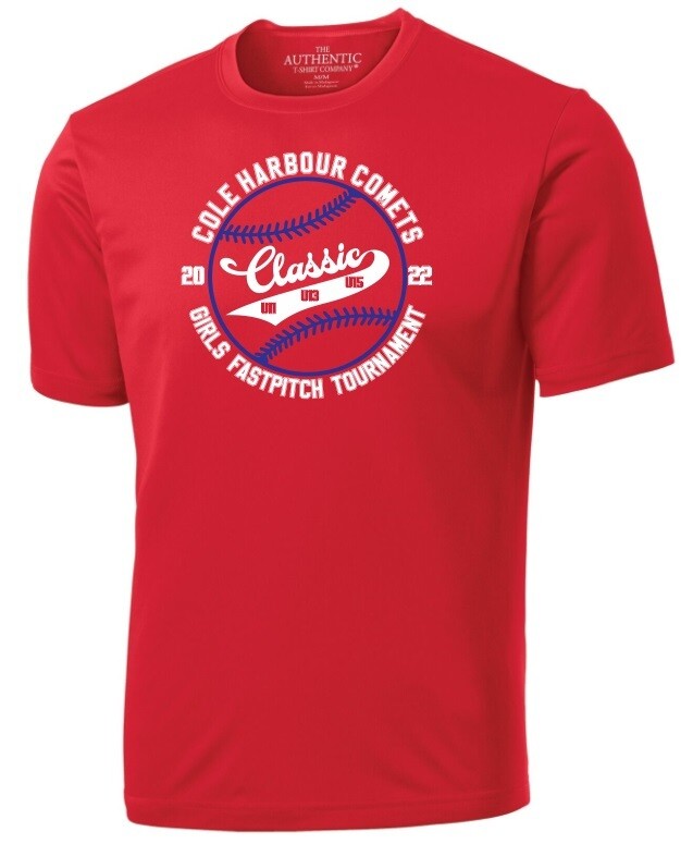 Cole Harbour Comets Fast Pitch Tournament - Red  Moist Wick T-Shirt