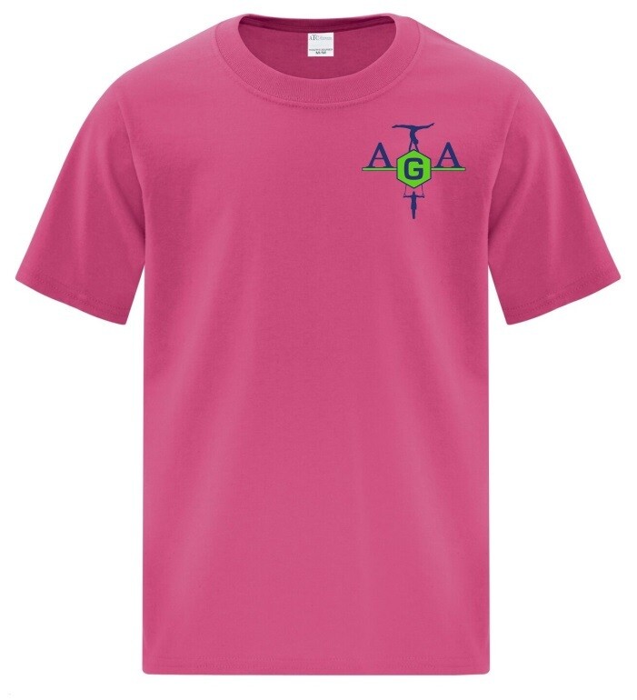 Athletics Gymnastics Academy - Pink AGA T-Shirt (Left Chest)
