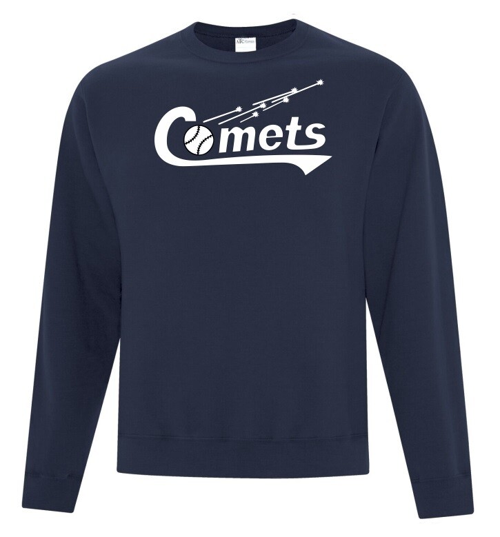 Cole Harbour Comets - Navy Comets Crewneck Sweatshirt (White Logo)