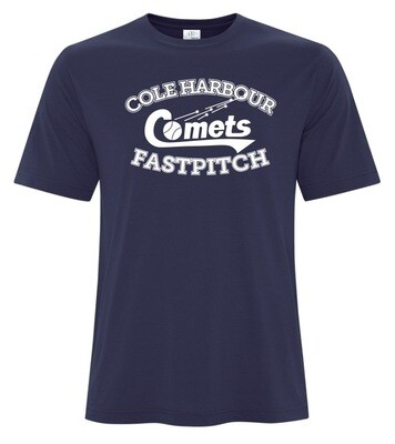 Cole Harbour Rockets - Navy Comets Fastpitch T-Shirt (White Logo)