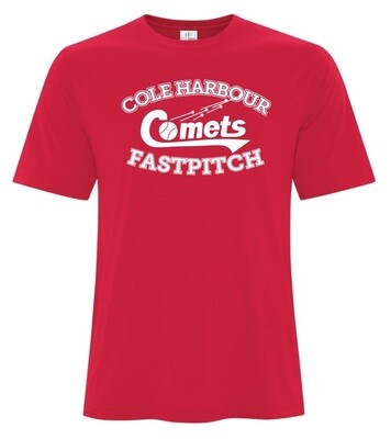 Cole Harbour Rockets - Red Comets Fastpitch T-Shirt (White Logo)