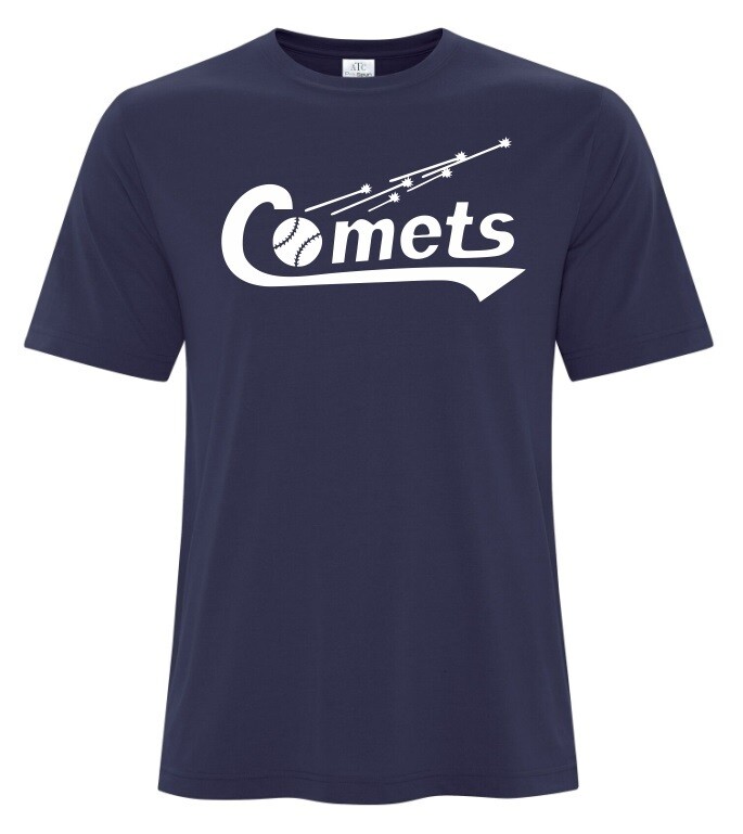 Cole Harbour Rockets - Navy Comets T-Shirt (White Logo)