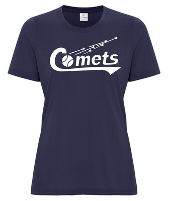 Cole Harbour Comets - Ladies Navy Comets T-Shirt (White Logo)