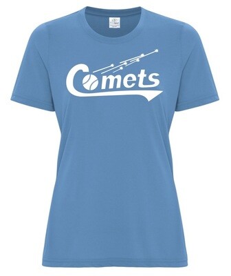 Cole Harbour Comets - Ladies Light Blue Comets T-Shirt (White Logo)