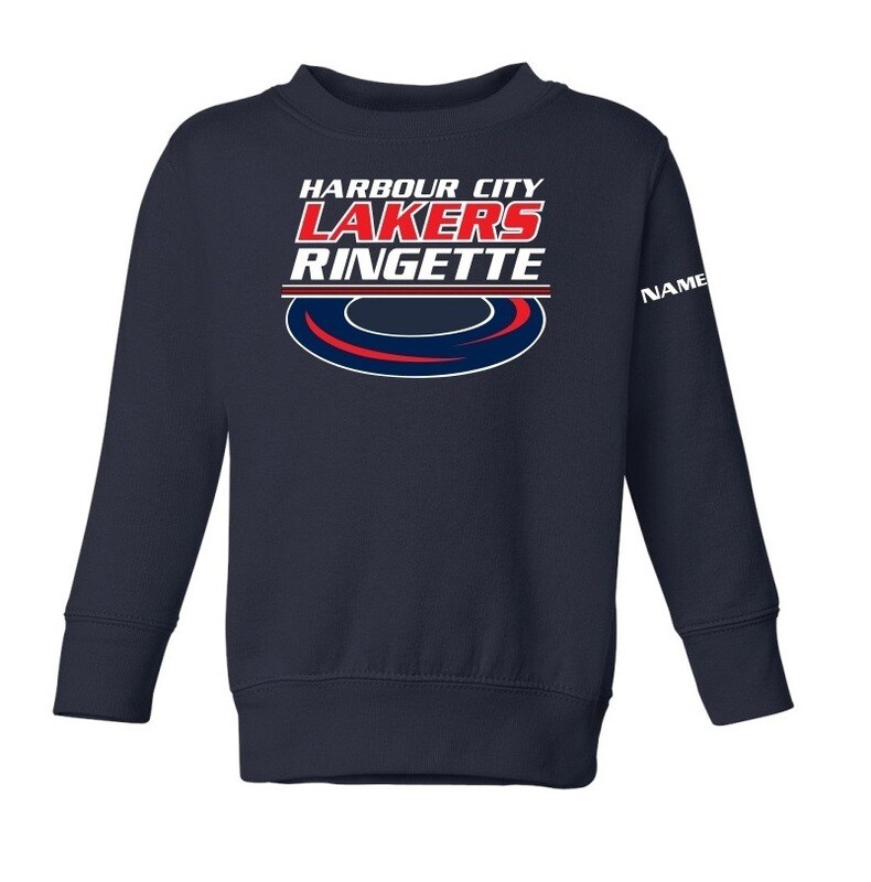 HCL - Navy Harbour City Lakers Ringette Ring Toddler Crewneck Sweatshirt