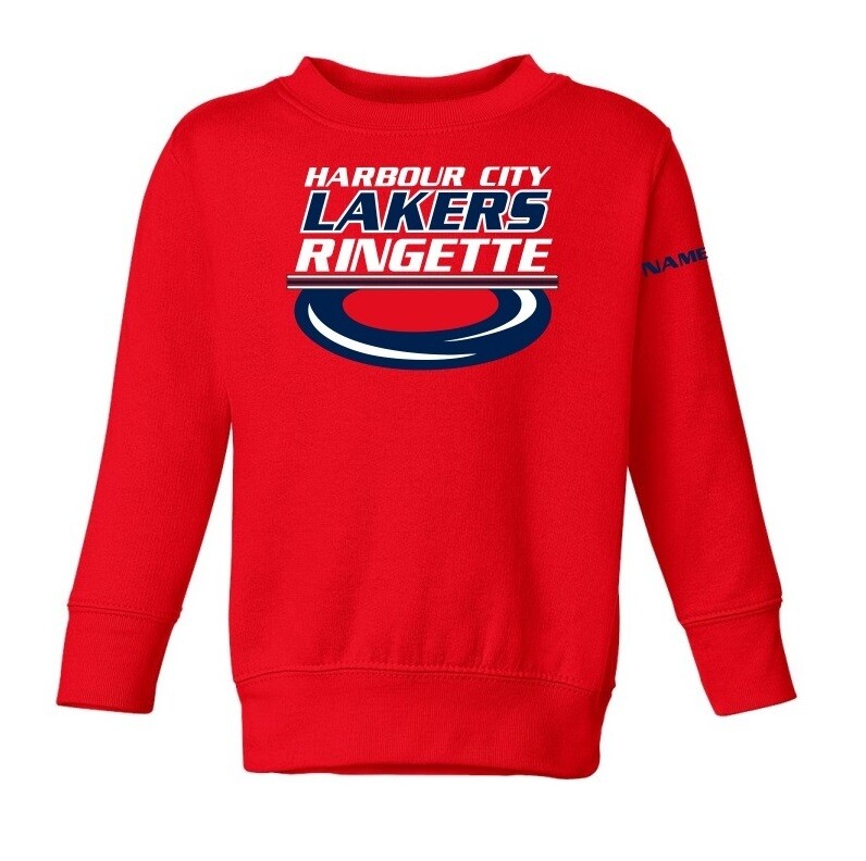 HCL - Red Harbour City Lakers Ringette Ring Toddler Crewneck Sweatshirt