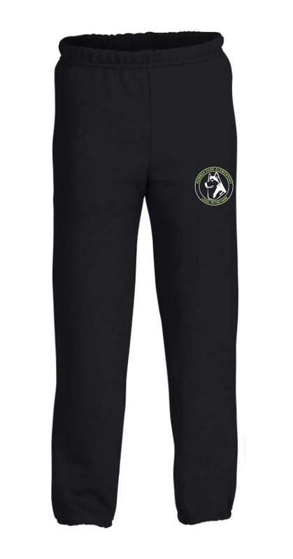 Humber Park Elementary - Black Humber Park Elementary Sweatpants (White &amp; Green Logo)