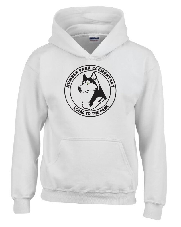 Humber Park Elementary  - White Humber Park Elementary Hoodie (Black Logo)