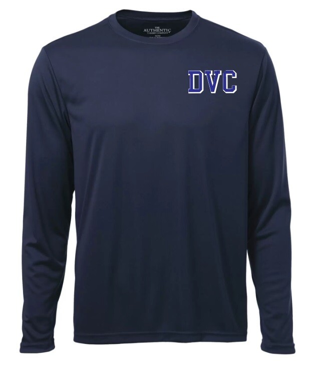 Dartmouth Volleyball Club - Navy DVC Long Sleeve Moist Wick Shirt (Left Chest Logo)