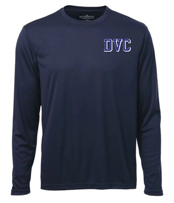 Dartmouth Volleyball Club - Navy DVC Long Sleeve Moist Wick Shirt (Left Chest Logo)