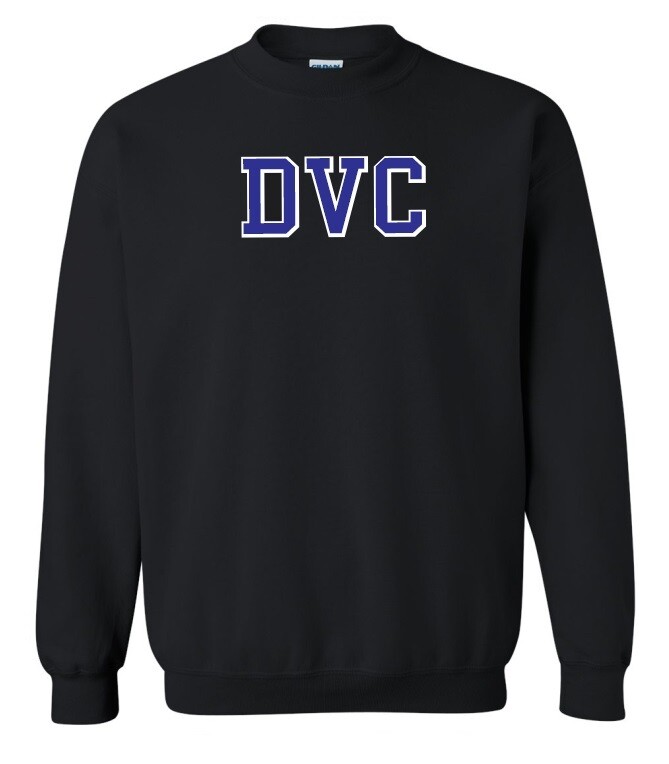 Dartmouth Volleyball Club - Black DVC Crewneck Sweatshirt (Full Chest Logo)