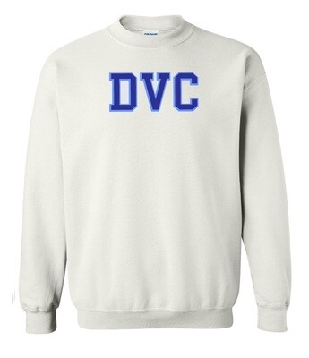 Dartmouth Volleyball Club - White DVC Crewneck Sweatshirt (Full Chest Logo)