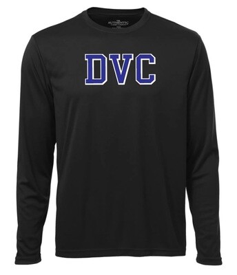 Dartmouth Volleyball Club - Black DVC Long Sleeve Moist Wick Shirt (Full Chest Logo)