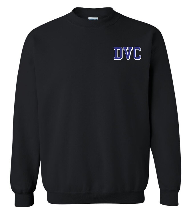 Dartmouth Volleyball Club - Black DVC Crewneck Sweatshirt (Left Chest Logo)