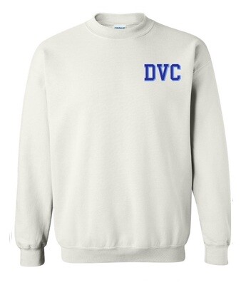 Dartmouth Volleyball Club - White DVC Crewneck Sweatshirt (Left Chest Logo)