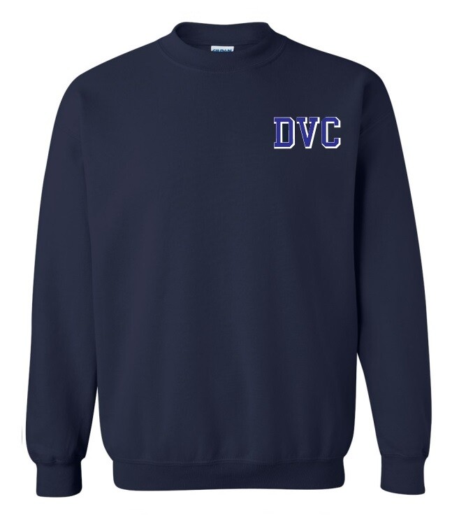 Dartmouth Volleyball Club - Navy DVC Crewneck Sweatshirt (Left Chest Logo)