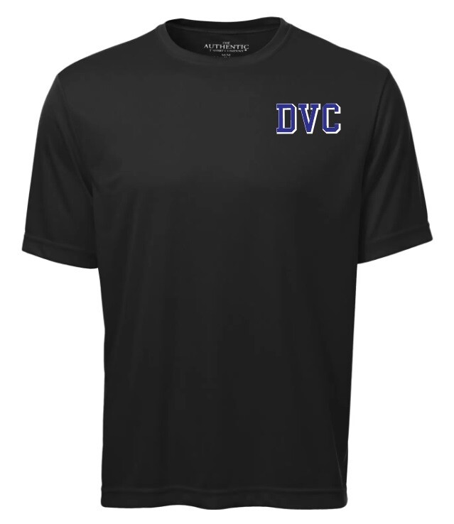Dartmouth Volleyball Club - Black DVC Short Sleeve Moist Wick (Left Chest Logo)