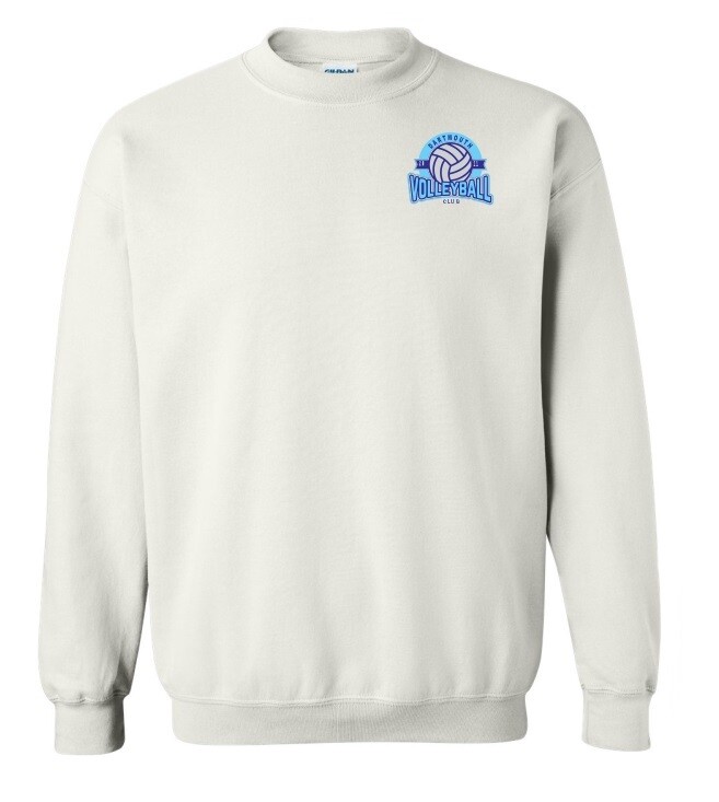 Dartmouth Volleyball Club - White Dartmouth Volleyball Club Logo Crewneck Sweatshirt (Left Chest Logo)