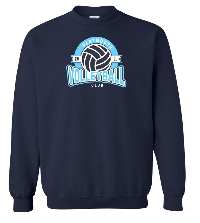 Dartmouth Volleyball Club - Navy Dartmouth Volleyball Club Logo Crewneck Sweatshirt (Full Chest Logo)