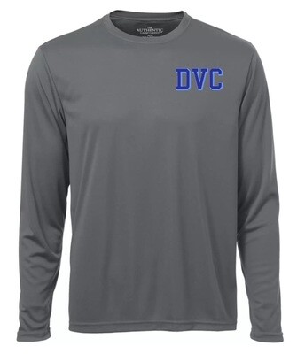 Dartmouth Volleyball Club - Coal Grey DVC Long Sleeve Moist Wick Shirt (Left Chest Logo)