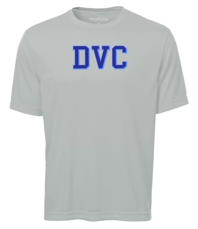 Dartmouth Volleyball Club - Silver DVC Short Sleeve Moist Wick (Full Chest Logo)