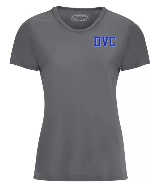 Dartmouth Volleyball Club -  Coal Grey DVC Ladies Short Sleeve Moist Wick (Left Chest Logo)