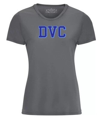 Dartmouth Volleyball Club - Coal Grey DVC Ladies Short Sleeve Moist Wick (Full Chest Logo)