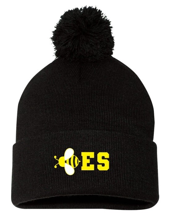 Brookhouse Elementary School - Black Bee-ES Pom-Pom Beanie