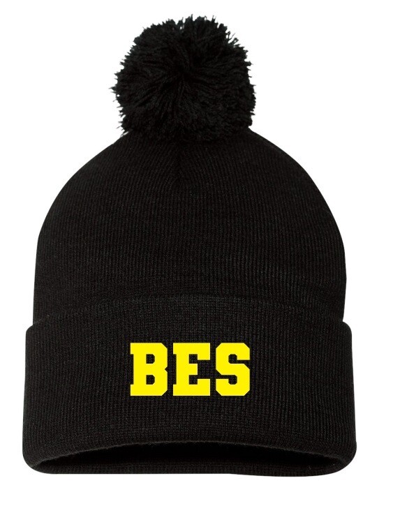 Brookhouse Elementary School - Black BES Pom-Pom Beanie