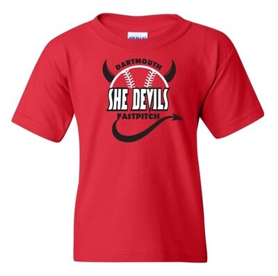 Dartmouth She Devils - Red Dartmouth She Devils Fast Pitch T-Shirt